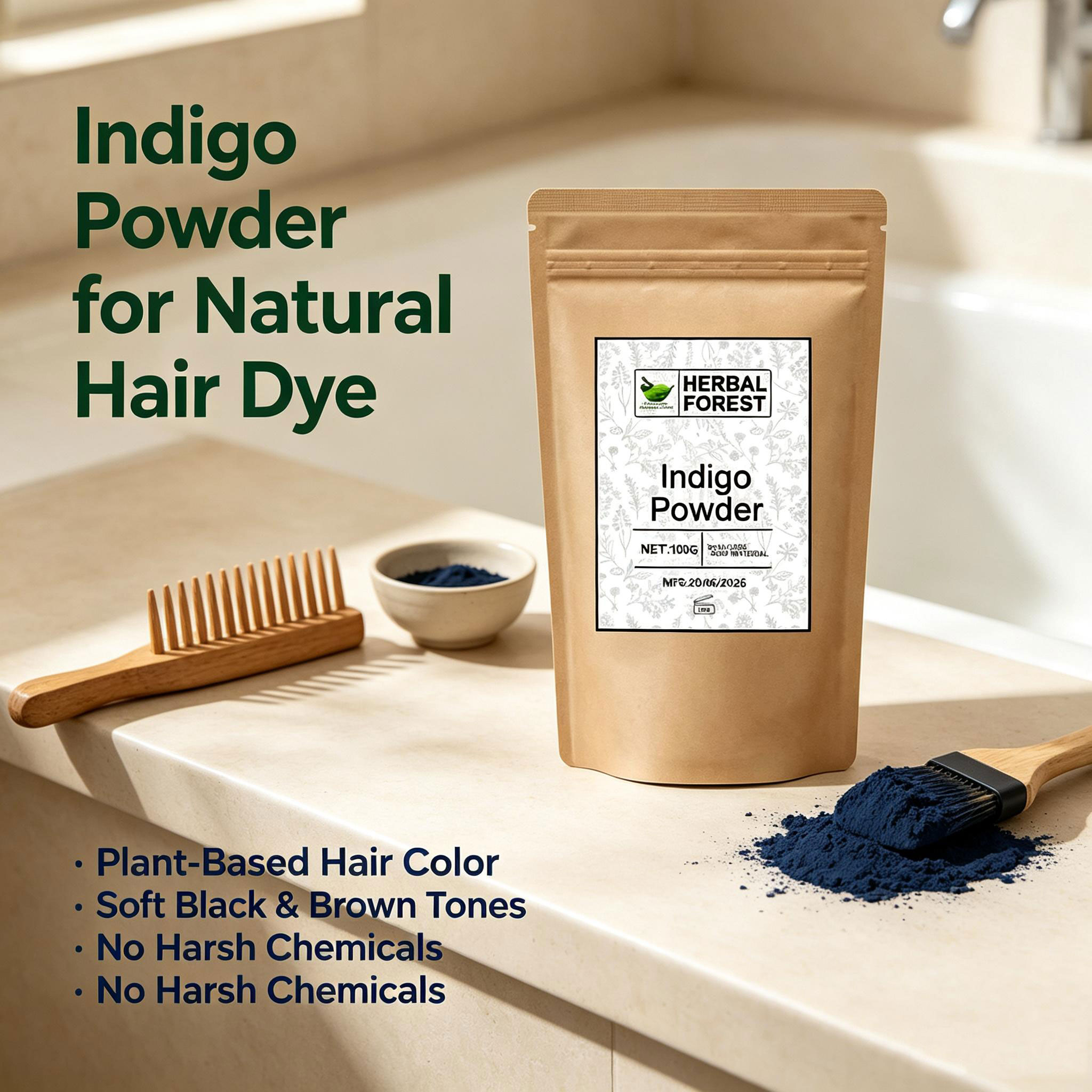 Indian pure natural plant hair - Indigo Dye Kit review and price